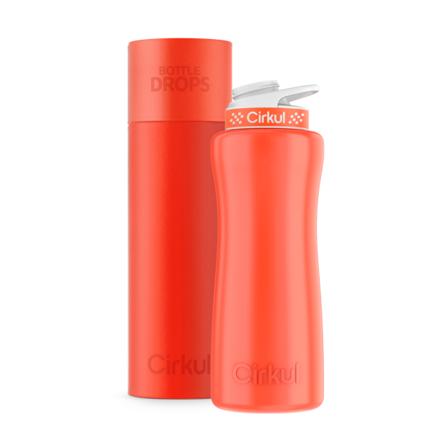 Limited Edition: 32oz. Neon Orange-Red Stainless Steel Bottle & Lid